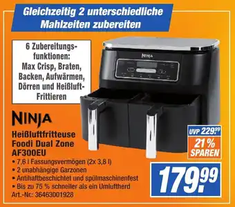 Expert Technomarkt NINJA Heißluftfritteuse Foodi Dual Zone AF300EU Angebot