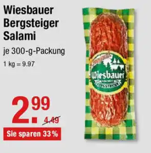 V Markt Wiesbauer Bergsteiger Salami 300g Angebot