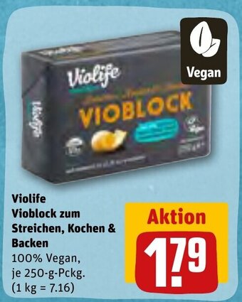 REWE Violife Vioblock zum Streichen, Kochen & Backen je 250 g Angebot