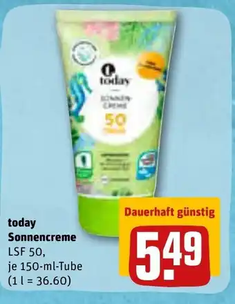 REWE today Sonnencreme je 150 ml Angebot