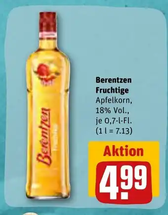 REWE Berentzen Fruchtige Apfelkorn, je 0,7 L Angebot