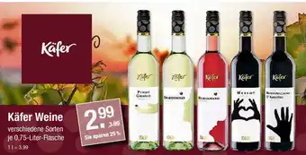 V Markt Käfer Weine 0,75L Angebot