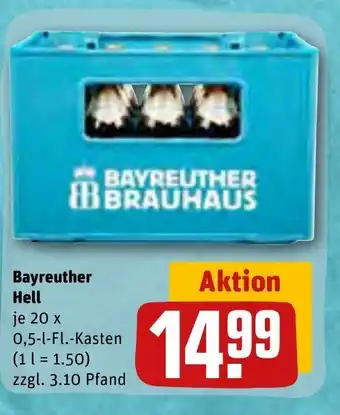 REWE Bayreuther Hell je 20 x 0,5-1-Fl. Angebot