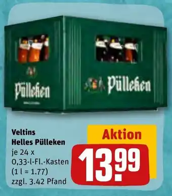 REWE Veltins Helles Pülleken je 24 x 0,33-1-Fl. Angebot