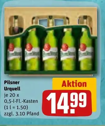 REWE Pilsner Urquell je 20 x 0,5-1-Fl. Angebot