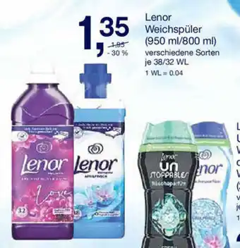 V Markt Lenor Weichspüler 800-950ml Angebot