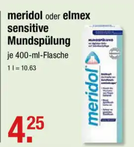 V Markt Meridol oder Elmex Sensitive Mundspülung 400ml Angebot