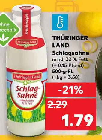 Kaufland Thüringer Land Schlagsahne 500g Angebot