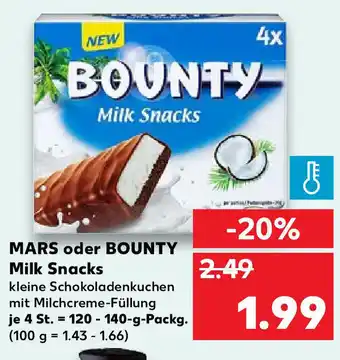 Kaufland Mars oder Bounty Milk Snack 140/120g Angebot