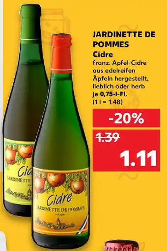 Kaufland Jardinette De Pommes Cidre 0,75L Angebot