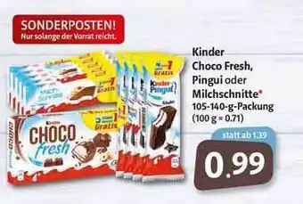 Markant Kinder Choco Fresh, Pingui oder Milchschnitte Angebot