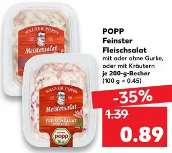 Kaufland Popp Feinster Fleischsalat 200 g Becher Angebot