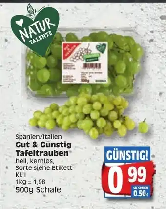 Edeka Gut & Günstig Tafeltrauben 500g Angebot