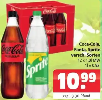 Getränkehaus Coca-Cola, Fanta, Sprite 12 x 1,0 L Angebot