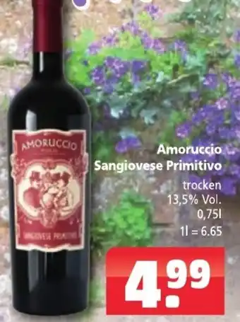 Getränkehaus Amoruccio Sangiovese Primitivo 0,75 L Angebot