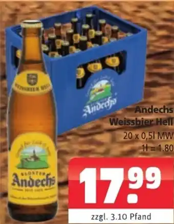 Getränkehaus Andechs Weissbier Hell 20 x 0,5 L-MW Angebot