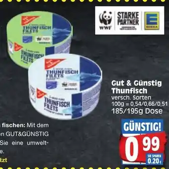 Edeka Gut & Günstig Thunfisch 185/195g Angebot