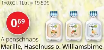 Sagasser Alpenschnaps Marille, Haselnuss o. Williamsbirne 1x0,02 Ltr. Angebot