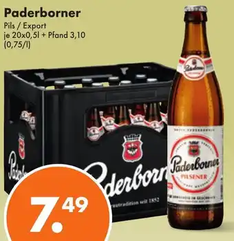 Trink und Spare Paderborner Pils / Export 20x0,5 L Angebot