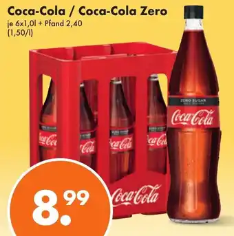 Trink und Spare Coca-Cola / Coca-Cola Zero 6x1,0 L Angebot