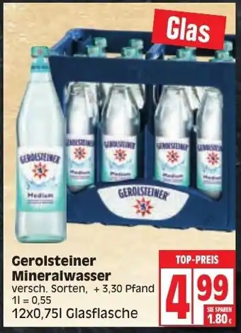 Edeka Gerolsteiner Mineralwasser 12 x 0,75 L Angebot