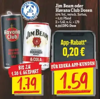 NP Discount Jim Beam oderHavana Club Dosen 0,33 L DPG-Dose Angebot