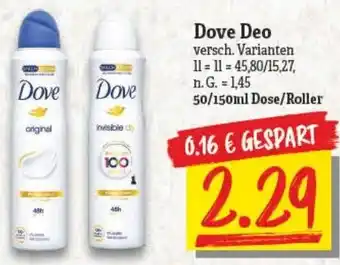 NP Discount Dove Deo 50/150ml Dose/Roller Angebot