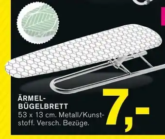 KODi ÄRMEL-BÜGELBRETT 53 x 13 cm. Metall/Kunst-stoff. Versch. Bezüge. Angebot