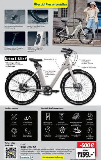 Lidl CRIVIT Urban E-Bike X/Y Angebot