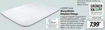 Lidl LIVARNO home Wasserdichte Babybett-Einlage Angebot