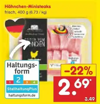 Netto Marken-Discount Hähnchen Ministeaks 400g Angebot