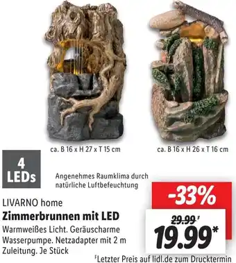 Lidl LIVARNO home Zimmerbrunnen mit LED Angebot