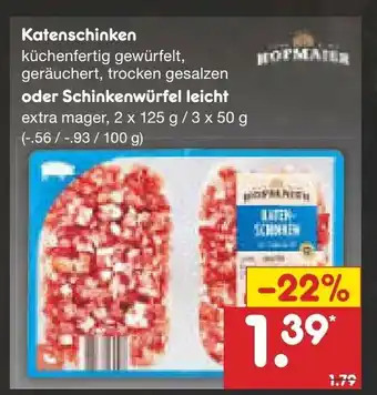 Netto Marken-Discount Katenschinken oder Schinkenwürfel leicht Angebot