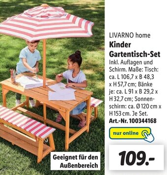 Lidl LIVARNO home Kinder Gartentisch-Set Angebot