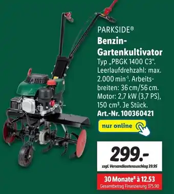 Lidl PARKSIDEⓇ Benzin Gartenkultivator ,PBGK 1400 C3" Angebot