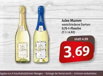 Markant Jules Mumm Verschiedene Sorten Angebot