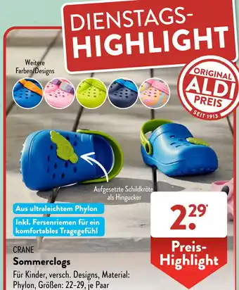 Aldi Süd CRANE Sommerclogs Angebot