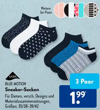 Aldi Süd BLUE MOTION Sneaker-Socken 3 Paar Angebot