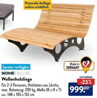 Aldi Süd Home Deluxe Wellenholzliege Angebot