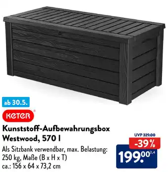 Aldi Süd Keter Kunststoff-Aufbewahrungsbox Westwood, 570 L Angebot