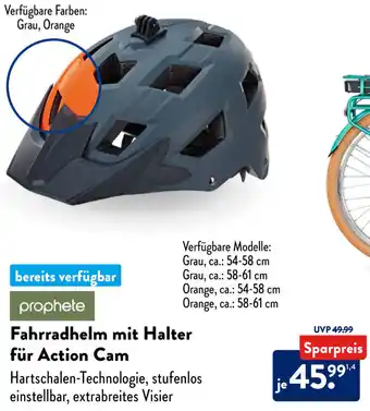 Aldi Süd prophete Fahrradhelm mit Halter für Action Cam Angebot