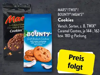 Aldi Süd MARSⓇ/TWIX®/ BOUNTYⓇ/M&M'S Cookies 144, 162, 180 g Packung Angebot