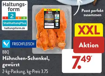 Aldi Süd BBQ Hähnchen-Schenkel, gewürzt 2-kg-Packung Angebot