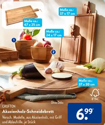 Aldi Süd CROFTON Akazienholz-Schneidebrett Angebot