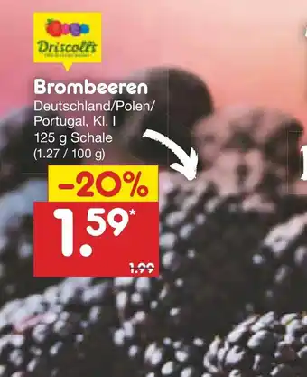 Netto Marken-Discount Driscoll's Brombeeren 125g Angebot