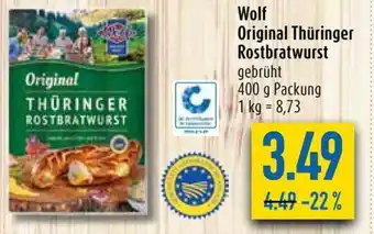 diska Wolf Original Thüringer Rostbratwurst gebrüht 400 g Angebot