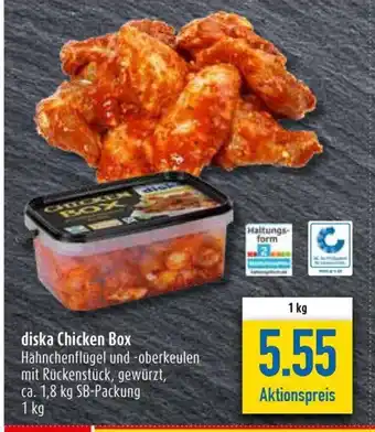 diska diska Chicken Box Hähnchenflügel und -oberkeulen mit Rückenstück1kg Angebot