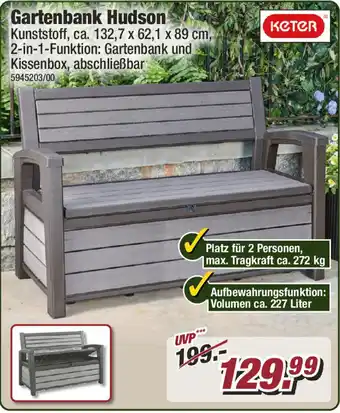 Poco Keter Gartenbank Hudson Angebot