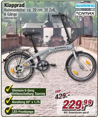 Poco Shimano/ CAMAX Klapprad Angebot