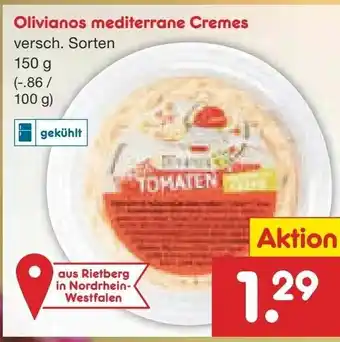 Netto Marken-Discount Olivianos mediterrane Cremes 150g Angebot